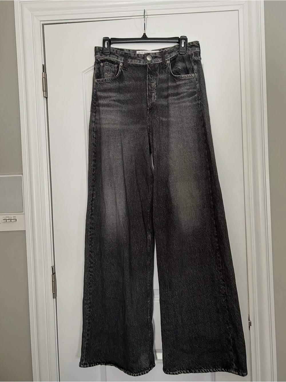 rag & bone Miramar Printed High-Rise Wide-Leg Jeans - Picture 2 of 4